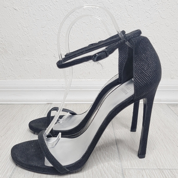STEWART WEITZMAN Nudist Sandals In Black Goosebump 9.5.